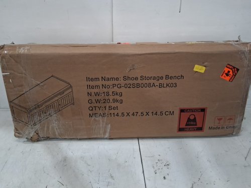 homefort Shoe Bench with Lift Top Storage - 41.3" - black (model: pg-02SB008A-BLK03) image 3