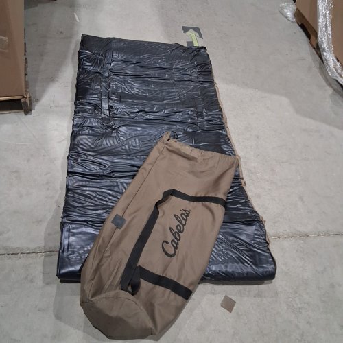 all season self-inflating camp bed sleeping pad - 80" x 34" x 3" - light brown/black image 3