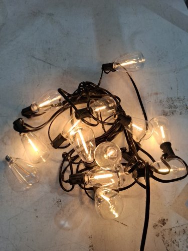 outdoor hanging led string lights - 25ft - 2200k - black image 4