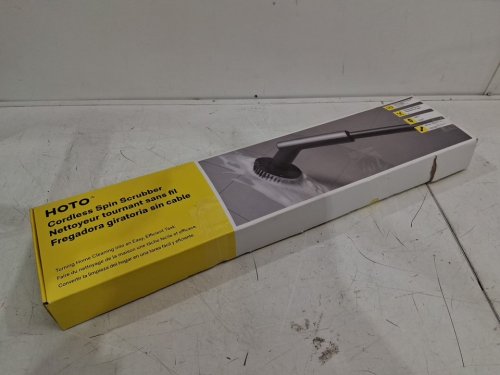 hoto electric spin scrubber brush with 6 Brush Heads - 51" handle - black (model: QWQJS001/1848324) image 2