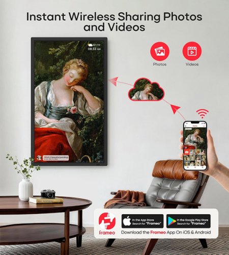 Frameo Extra Large Digital Picture Frame WITH 1080 FHD IPS Touch Screen - 32" - BLACK (MODEL: 320K) image 2