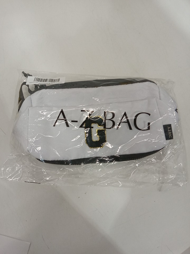 2pc A-Z BAG Travel Toiletry/MAKEUP bag With rfid - bold letter G - white/black image 3