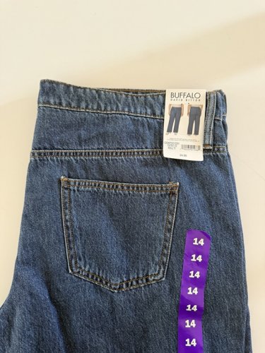 WOMEN'S BUFFALO DAVID BITTON WIDE LEG SELF-BELTED JEANS - 14 - DARK BLUE (STYLE: 1979111) image 2