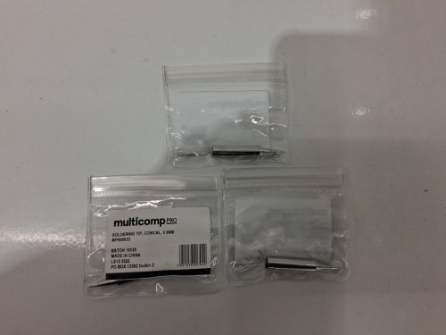 3pk multicomp pro conical soldering tip - 0.6mm - silver (Model : mp0000023) image 3
