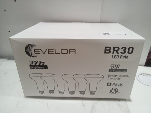 6PK EVELOR dimmable BR30 LED BULB - E26 base - 800LM/5000K/7W image 4