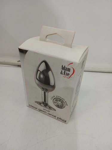 Adam & Eve Aluminum Anal Plug with clear gem base - small image 2