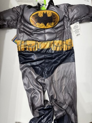 TODDLER RUBIES DC BATMAN COSTUME (JUMPSUIT ONLY) - 2T - GREY/BLACK/YELLOW image 3