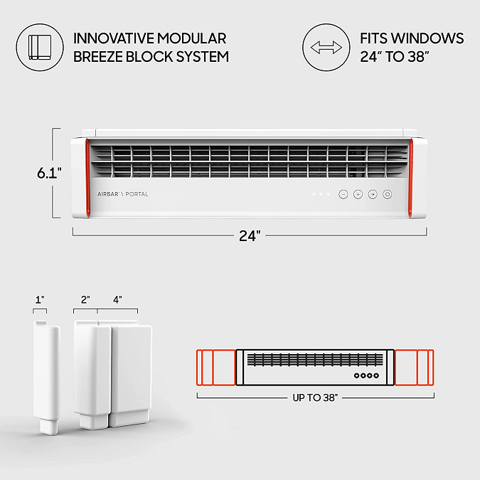Sharper Image PORTAL Window Fan with 3 Speeds, Reversible Exhaust Mode, Weather Resistant - White (Model: PORTAL FA1-0135-43BB) image 3