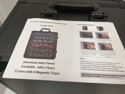 6 tray aluminum alloy display and transport case for action figures - 17" x 14" x 10" - black image 10