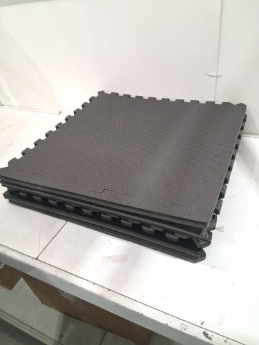 6pk vevor interlocking foam floor tiles - 24" x 24" - 24 square foot coverage - black/grey image 3