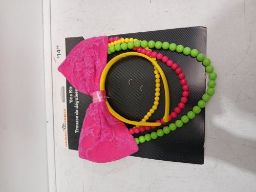 2PC WAY TO CELEBRATE! 80S COSTUME ACCESSORY KIT - PINK, GREEN, YELLOW image 2