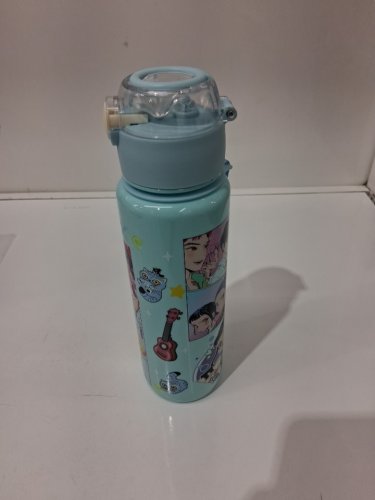k-pop demon hunters trio art flip straw water bottle - 27oz - teal image 3