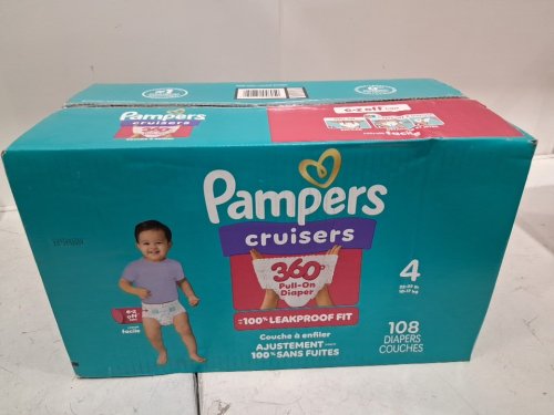 108PK PAMPERS CRUISERS 360 DEGREES 100% LEAKPROOF FIT DIAPERS - SIZE 4 (23LB - 37LB) image 2