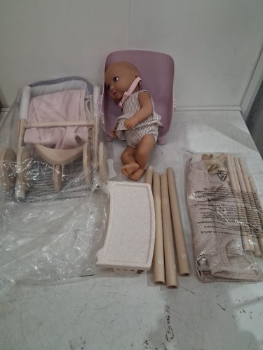 LullaBaby Realistic Baby Doll with Doll Playpen, High Chair & Jogger Stroller Set - pink (model: lby7633c1z) image 3