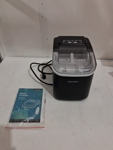 EUHOMY Countertop Ice Maker Machine with Handle, Basket and Scoop - MAKES 26LBS Per Day - BLACK (MODEL: IM030-Bbl-CAEH) image 3
