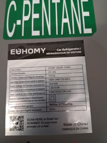 EUHOMY Electric Cooler Car Refrigerator with Bluetooth App Control - 12V/24V DC - 47qt - BLACK/grey - (MODEL: CF001-45gr-CAEH) image 11