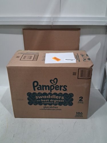 186PK PAMPERS SWADDLERS DISPOSABLE DIAPERS - SIZE 2 image 2