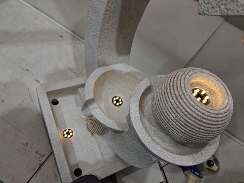 Qingyinge  Modern Outdoor Fountain Resin Outdoor Garden Fountains with Contemporary Design LED Light  - 31" - beige - (model: 2662) image 5