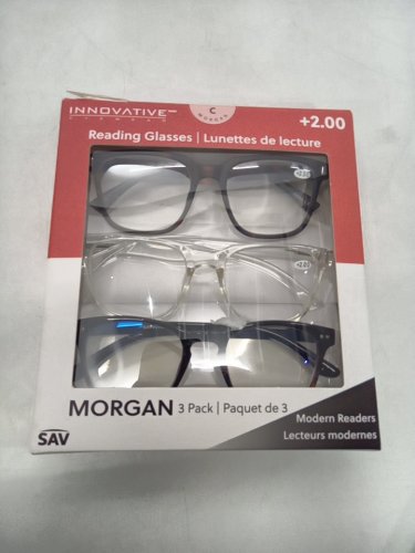 3PK UNISEX innovative eyewear morgan reading glasses - +2.00 - black/clear tortoise image 2
