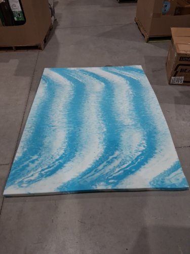 Memory Foam Mattress Topper, Soft Gel Infused - 2" - Queen - blue/white image 3