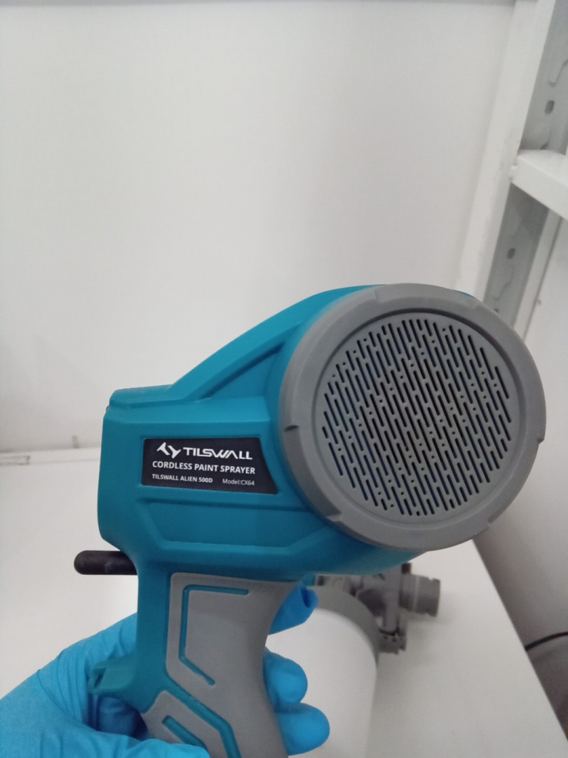 Tilswall Cordless Paint Gun - Works with 20V Dewalt Batteries - *TOOL ONLY* - Blue/Grey (Model: CX64) image 4