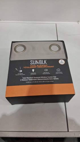 (2 PANEL) SUN+BLK Total Blackout Curtains with grommets  - 52" x 84" - light grey (model: 4595115) image 2
