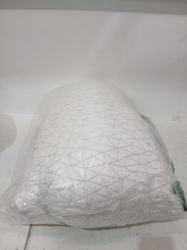 coop adjustable crosscut memory foam & microfiber pillow WITH Ultra-Soft Cover - king - white/grey image 2
