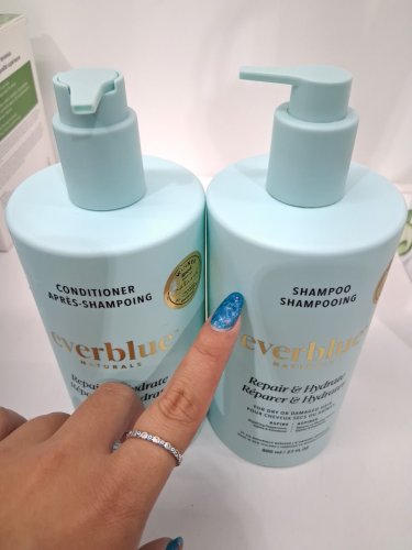 2pc everblue naturals repair and hydrate shampoo and conditioner - for dry or damaged hair - 800ml each image 3