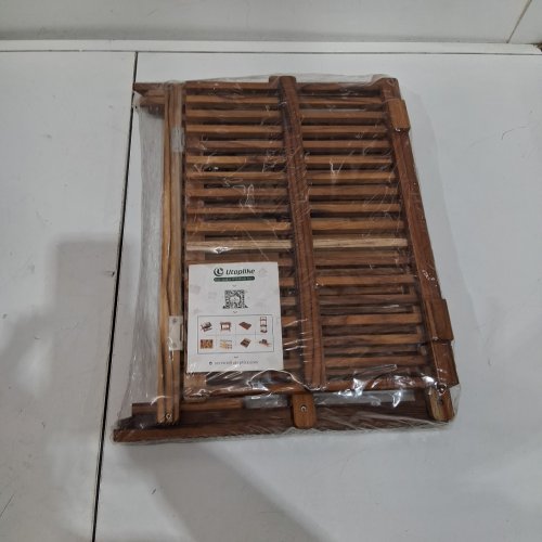utoplike Collapsible 2-Tier teak wood drying dish rack - 17" x 9" - teak (model: YMWDJ) image 2