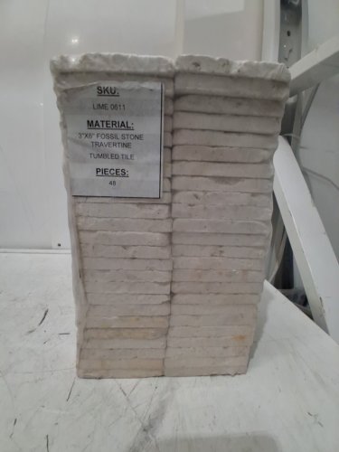 48PK PATARA STONE Tumbled Limestone Fossil Travertine Tile - 3" x 6" - White, Cream, Ivory (Model: LIME0611) image 4