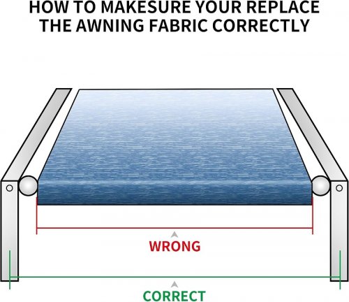 Richeer Waterproof RV Awning Fabric Replacement for 14ft Awnings - 13ft 2" - blue image 3