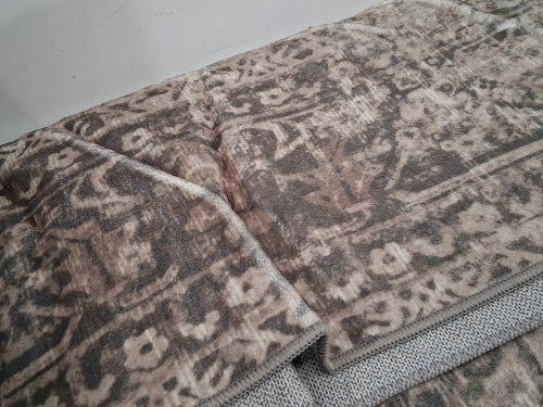 Vintage Washable Boho accent Area Rug - 8ft x 10ft, Non-Slip Throw Carpet - beige/camel image 3