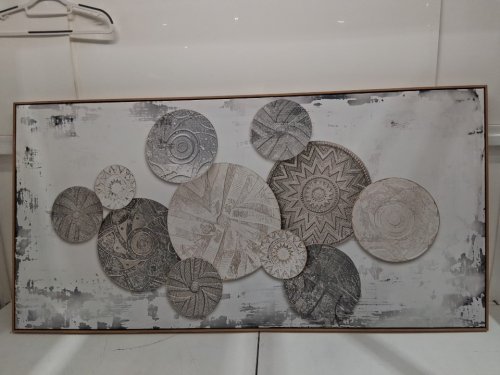 youkuart floral rustic decorative abstract canvas wall art - 30" x 60" - grey/neutral image 2