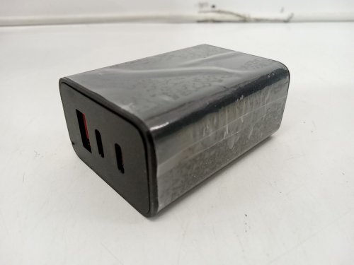 Premium 3 port USB fast charger wall block - 65W - Black image 3