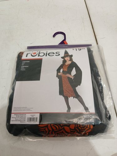3PC WOMEN'S RUBIES WITCH COSTUME - SMALL - BLACK/ORANGE (STYLE: 700205) image 3