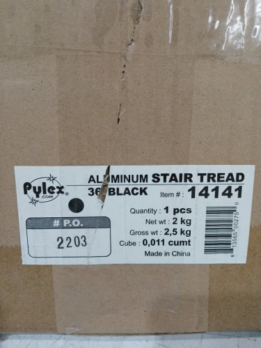 PYLEX ALUMINUM STAIR TREAD BASE, 11" x 36" - BLACK (MODEL: 14141) image 3