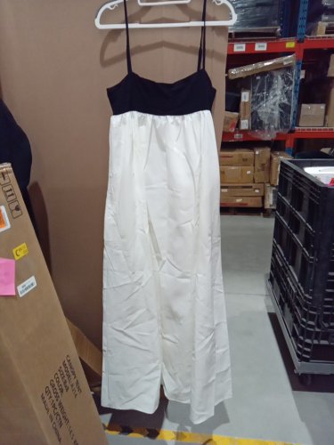 woman's Akari White Contrast Maxi Dress - 6 - white\black image 2