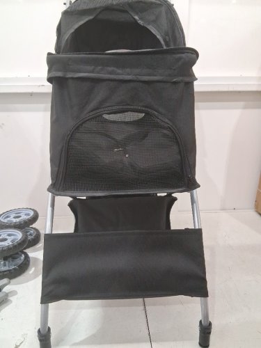 Vivo 4-Wheel Foldable Pet Stroller Carrier -Up To 30LB -Black (Model: ‎STROLR-V001K) image 4