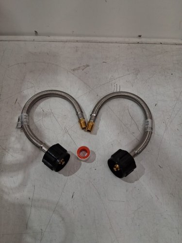 2PK STANBROIL RV STAINLESS STEEL BRAIDED PROPANE PIGTAIL HOSE - 12" - 1/4" MALE FLARE CONNECTOR (MODEL: CO15-12-SS) image 3