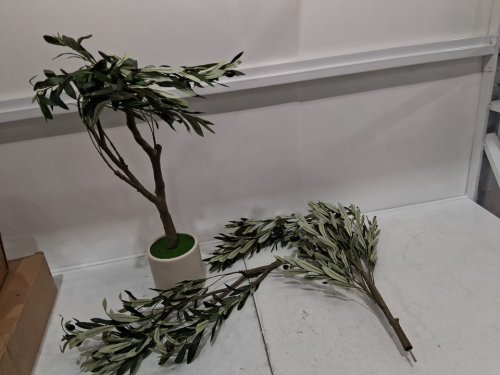 PUFFORO artificial faux botted olive tree with branxhes and fruits - 5ft image 3