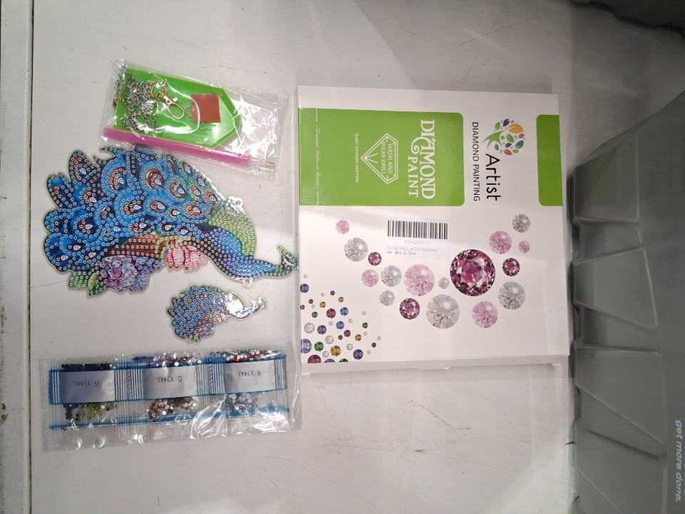 2PC TLIOBLO Hanging Peacock Diamond Art and Key Chain Pendant (model: yo3) image 4