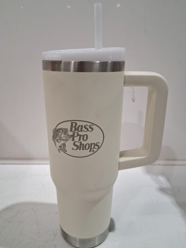Bass Pro Shops Mug with Slider Lid and Straw -30oz - cream image 2