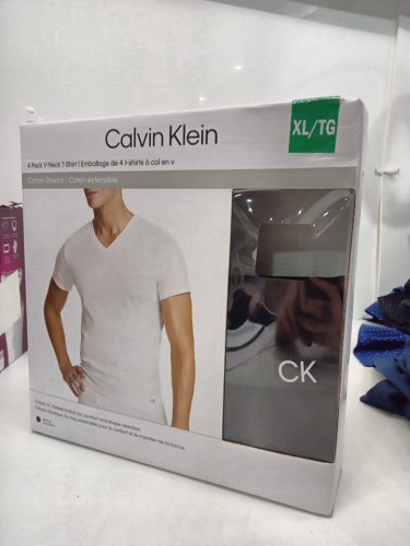 2PK Men's Calvin Klein V-Neck T-Shirts - EXTRA Large - Black (Style: 1645182) image 2