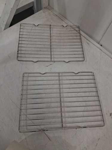 2pc stainless steel wire cooking and cooling racks designed for baking, roasting, or grilling -12" x 12" image 2