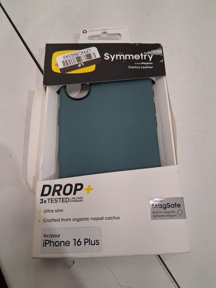 OtterBox Symmetry Series Cactus Leather iPhone 16 PLUS Case FOR MAGSAFE  - SAGE GREEN image 2