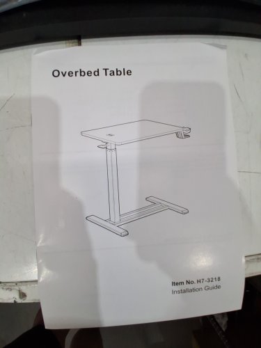 FLEXISPOT Adjustable Overbed Bedside Table with Wheels - 31.5" x 17.7" x 26" - 41.7" - BLACK (Model: H7b-3218) image 5