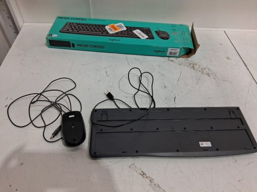 2pc Logitech MK120 Wired Desktop KEYBOARD AND MOUSE Combo - BLACK (model : mk210 corded) image 4