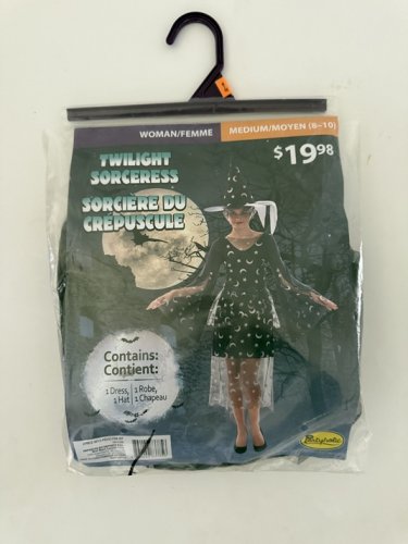 WOMEN'S PARTYHOLIC TWILIGHT SORCERESS COSTUME DRESS ONLY - MEDIUM (8-10) - BLACK/GREY (STYLE: 50153M) image 2
