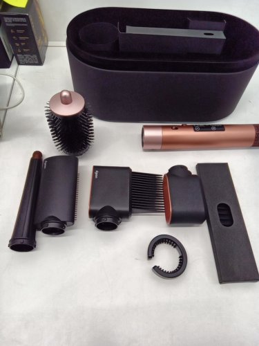 6PC DYSON i.d curly + coily airwrap multi styler and hair dryer with bluetooth - amber silk ( model: hs08) image 5