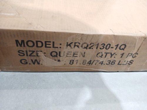 Corduroy Upholstered Platform Bed Frame With Headboard - Queen - Black (Model: KRQ2130-1Q) image 7